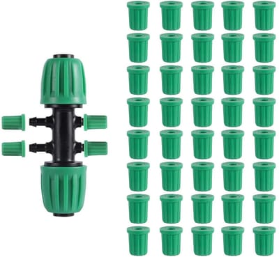 Slang Tule Dop - Irrigatie Stop - Waterdicht Afsluiten - Hittebestendig Rubber - 40 Stuks 1/4 Inch - Groen