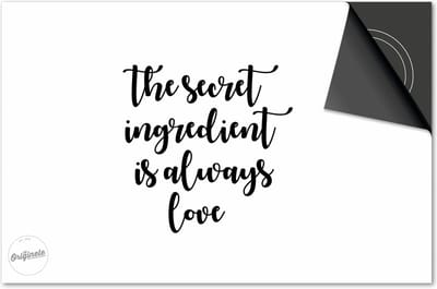 Inductie beschermer 60x60 - afdekplaat inductie mat - Dietrix Kookplaat beschermer - Exclusief - Quotes - The Secret Ingredient is Always Love Wit