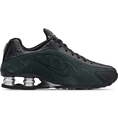 Nike Shox R4 Sneakers Dames – Black/Seaweed/Metallic Silver – Suede & Leer – EU 40.5