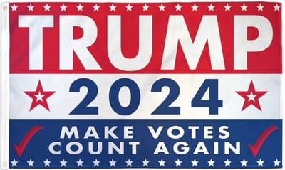 USArticlesEU - Donald Trump Vlag - Trump Vlag - Trump 2024 - Trump 2020 - Verkiezingen vlag - Amerika vlag - US vlag- USA Vlag - Trump vlag Blauw - Votes count vlag - 150 x 90 cm