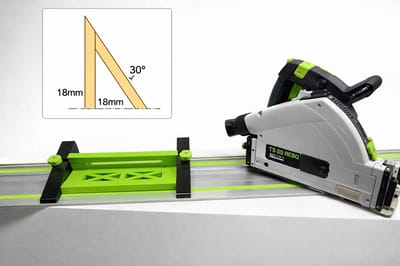 Festool professionele hoekvergroter "RailAnglePRO" tot 25-70° voor invalzaag (Festool compatible TS55REBQ/TSC55/TS55FQ voor FS geleiderail)
