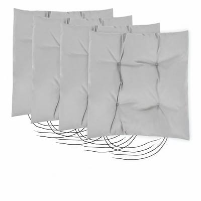MaxxGarden Set van 4 Premium Stoelkussen 40x40 cm grijs – Robuust Zitkussen UV-bestendig – 4 cm Dik – Indoor & Outdoor – Tuinkussen Balkon