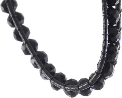 Behave - armband met zwarte facetkralen - verstelbaar - trendy casual
