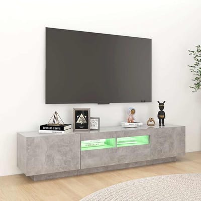 vidaXL - Tv-meubel - met - LED-verlichting - 180x35x40 - cm - betongrijs