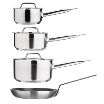 Nisbets Essentials Cook Like A Pro 4-Delige Steelpan- En Koekenpannenset