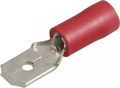Kabelschoen Rood, 50 delig, man plat, amp stekker