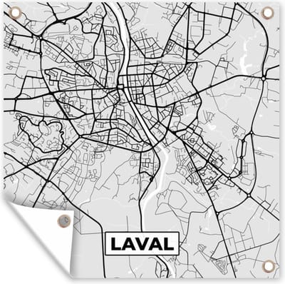 Tuin poster Laval – Plattegrond - Frankrijk – Kaart – Stadskaart - 200x200 cm - Tuindoek