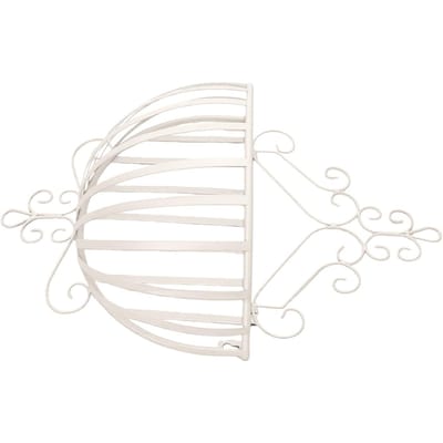 Panier à Fleurs Mural en Fer Décoratif Gain de Place Paniers Suspendus Vintage en Fer pour l'Extérieur blanc