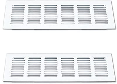 Rechthoekig Ventilatierooster voor Kastventilatie - 2 Stuks aluminium - 300x80mm