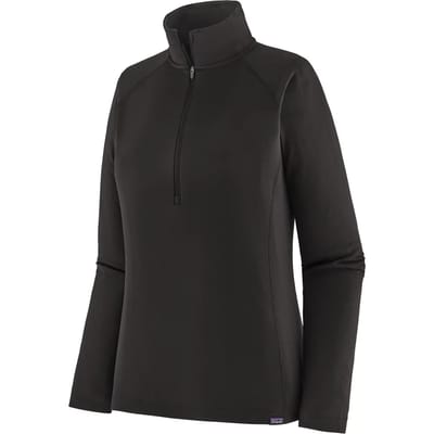 Patagonia Cap MW Zip Neck Base Layer Top zwart
