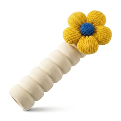 Geel deurstopper voor deurklink met geel bloemmotief – stille anti botsing deurstopper – zachte deurklink beschermer – bescherming voor muren en deuren – decoratieve deurklink cover
