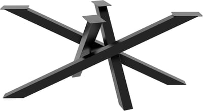 MetaloPro Tafelonderstel Mikado – Zwarte Stalen Kruisconstructie – Modern Industrieel Design Voor Eet-, Werk- En Vergadertafels 160x70x72cm