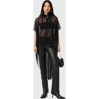 AllSaints Haldan Lthr Trouser Black Taglia: 10 | Pantaloni di pelle Outlet | Donna | Nero