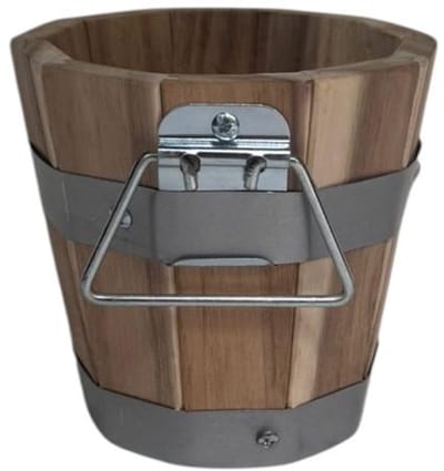 Acacia Kuip met handgrepen D15xH14 / Houten Plantenbak / Bloembak / Bloempot / Decoratie / Klein / FSC