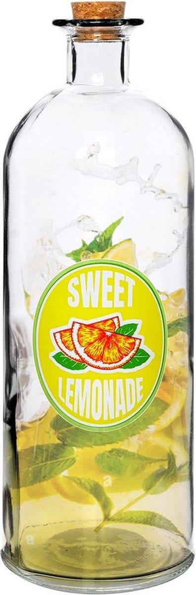Fles voor Limonade Glas 1 l - Sapfles - Deksel - Sap Fles - Smoothie Fles