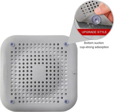 WiseGoods Luxe Zuignap Doucheput Haarvanger - Wasbak Filter - Haar Zeef Afvoerstop - Wastafel Afvoerzeef - Zeefje Badkamer - Grijs