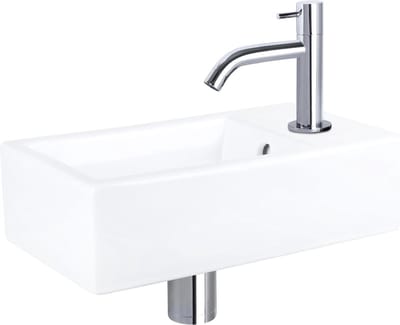Differnz Force Fonteinset - Keramiek - Kraan gebogen chroom - 40 x 22 x 11.5 cm