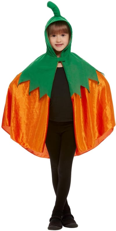Pompoen verkleed kostuum/cape oranje voor kinderen - Halloween/carnaval verkleedkleding