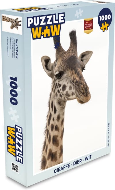 Puzzel Giraffe - Dier - Wit - Legpuzzel - Puzzel 1000 stukjes volwassenen