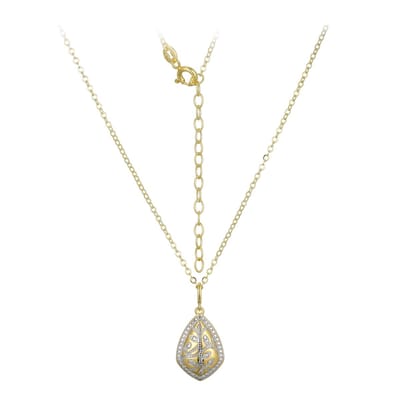 Cavill - Zilveren Halsketting 925 Sterling Zilver Verguld - Nigeriaanse Zirkoon Rond 0,005 Ct - Elegante Pavé Zirkonia - Modieuze Duurzame Sieraden
