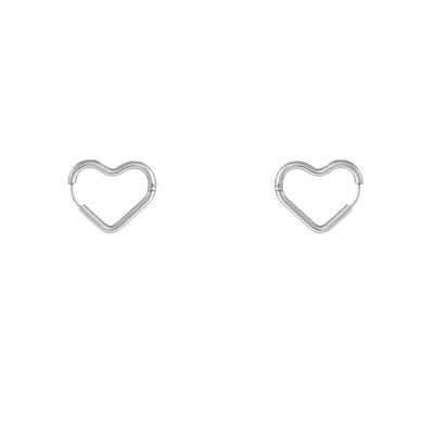 Go Dutch Label Oorringen heart ring big Zilver