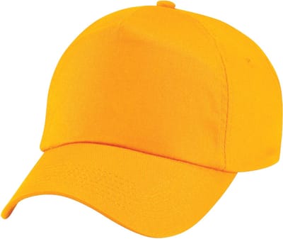 Beechfield Unisex Plain Original 5 Panel Baseball Cap (Pakket van 2) (Goud)