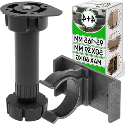 Meubelpoten Set - Kastpoten - Meubels Stabiliseren - Verstelbaar & Sterk - 95-165 mm - Zwart