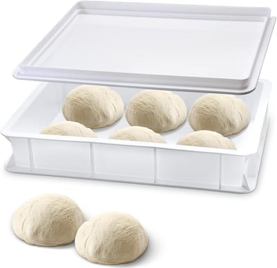 Teigkasten met deksel | Gisbak voor pizza en brood | Levensmiddelenbewaardoos voor deeg | Gistbox | Deegbox | Kunststof levensmiddelenbewaardoos voor het gisten van pizzadeeg en brooddeeg