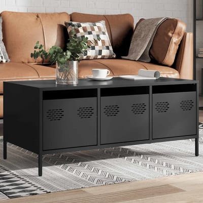 vidaXL - Salontafel - 101,5x50x43,5 - cm - koudgewalst - staal - zwart