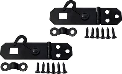 Mini Hasp met Sluiting - Kleine Sluiting Hasp - Doos Beveiligen - Decoratief Ontwerp - 2 Stuks Zwart - Zwart