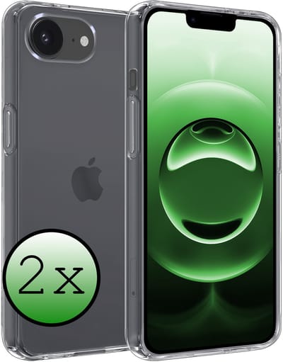 Hoesje 2 Stuks - Geschikt voor Apple iPhone 16e - Sterk & Shockproof - Case Siliconen - Back Cover - Telefoon Hoes - Transparant