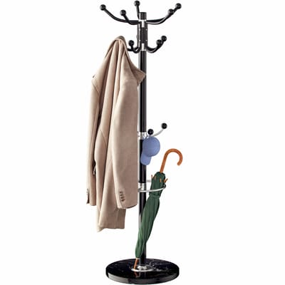 CASARIA Kapstok - 360° Draaibaar 14 Haken 37x37x175cm - Zwart