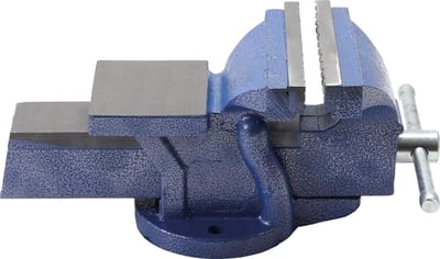 BGS Bankschroef - 125 mm - Gekartelde bek - Draaimechanism 360 graden - Vaste en beweegbare bek