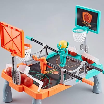 JGS Premium - Tafelvoetbalspel Eurogame interactief ouder-kind spel voor kinderen - basketbal schiet- en score spellen - familiespellen (kleur1)