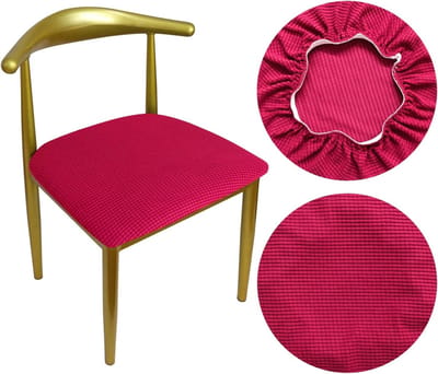 Luxe Stoelhoes voor Ronde Stoelen, Diameter 36-50cm, Rekbaar, Kreukvrij, Wasbaar en Stofdicht, Violet
