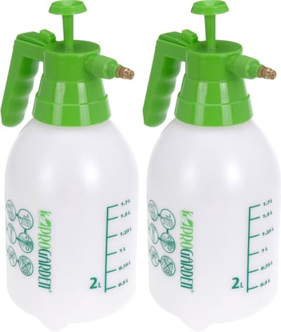 Pro Garden Plantenspuit - 2x - 2 liter - drukspuit met handpomp - waterverstuiver