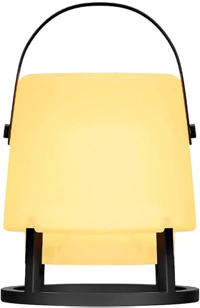 Draagbare Bluetooth Luidspreker - Outdoor Speaker - Tuin Camping Terras - Zonne-opladen LED Verlichting - 19x19x25 cm - Zwart
