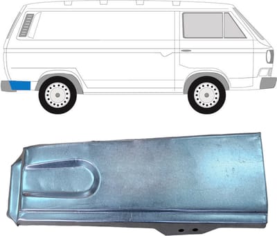 Reparatiepaneel achterspatbord voor Volkswagen Transporter T3 1979-1992 / Rechts