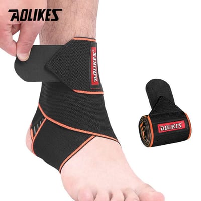 Aolikes Verstelbare Enkelbrace 1 Stuks Ademende Nylon Ondersteuning Super Elastisch Comfortabel voor Herstel van Sportblessures