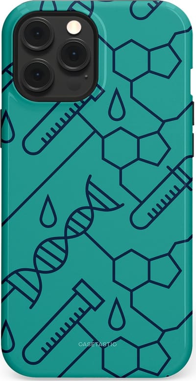 Casetastic hoesje geschikt voor Apple iPhone 12 Pro Max - MagSafe - Dubbellaagse bescherming - DNA Creaties - Fashion Case - Turquoise
