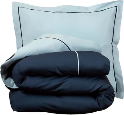 De Witte Lietaer Dekbedovertrek Katoen Perkal Bumblebee - Eenpersoons - 140 x 200 cm - Blauw