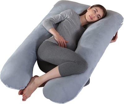 Zwangerschapskussen XXL U-vormig, zijslaapkussen met overtrek, comfortkussen voor volwassenen en zwangerschapskussen, lichaamskussen om te slapen en te voeden, voor moeder en baby, 70 x 145 cm