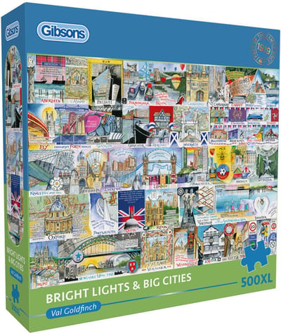 Gibsons - Bright Lights & Big Cities (door Val Goldfinch) - 500XL stukjes 68×49cm (b×h) - Legpuzzel voor volwassenen