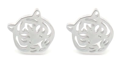 Oorbellen - oorstekers - RVS - zilverkleurig - studs - oorsieraad - sieraad - accessoire - tijger - natuur - jungle - hip - trendy - tijdloos - feest - feestdagen - verjaardag - cadeau - geschenk - dames - vrouwen - unisex - heren