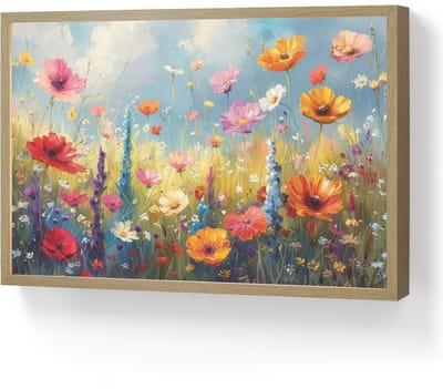 Wandlamp 60x40 cm - Oplaadbaar - Bloemen - Natuur - Botanisch - Kunst - Wandlampen binnen woonkamer - Slaapkamer lamp - Decoratieve nachtlamp - Vloerlamp draadloos