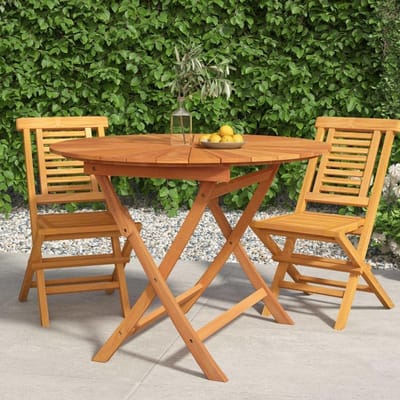 Inklapbare tuintafel - Houten tafel - Buiten dineren - Massief teakhout - 85 x 75 cm - Bruin