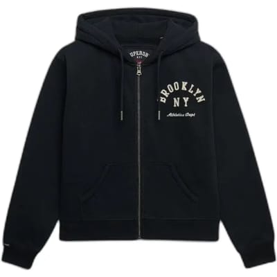 Superdry Athletic Essentials Relaxed Crop Sweatshirt Met Rits Blauw S Vrouw