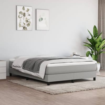 vidaXL - Boxspring - bed - stof - lichtgrijs - 140x190 - cm