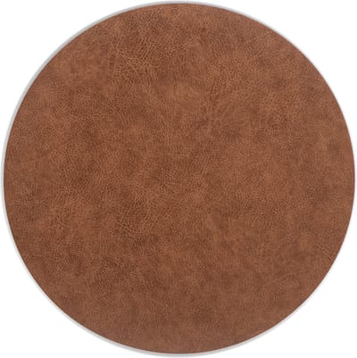 Kade 171 placemats rond 6 stuks 38 cm - lederlook bruin
