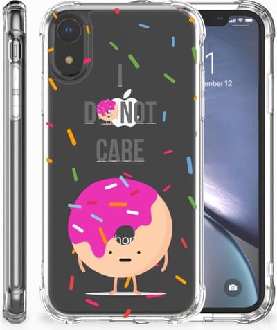 Apple iPhone Xr Beschermhoes Donut Roze